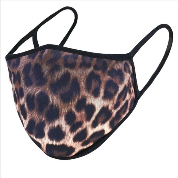 Animal Print Cheetah Black Facemask USA Made - Picture 1 of 3